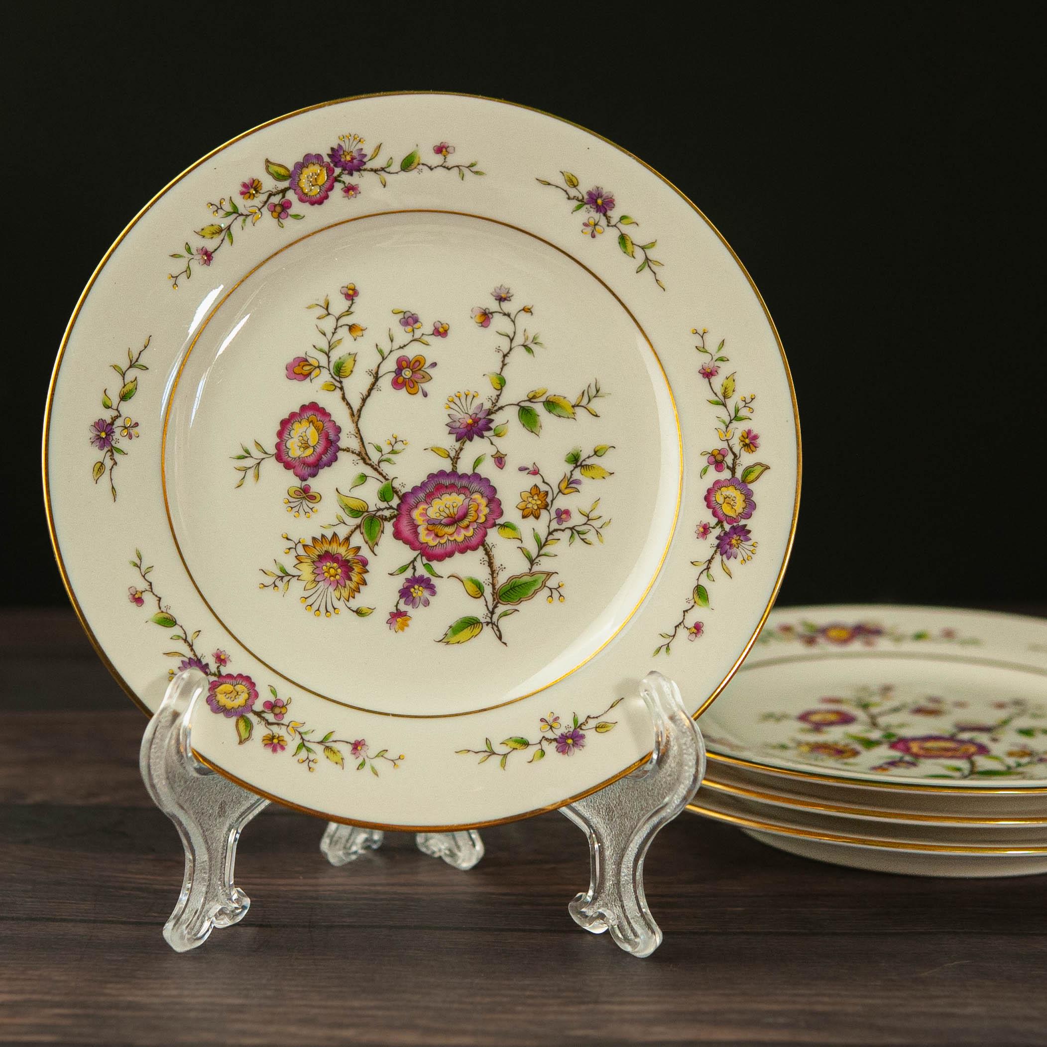 Four Vintage Noritake Ivory China Asian Song Pattern Bread or