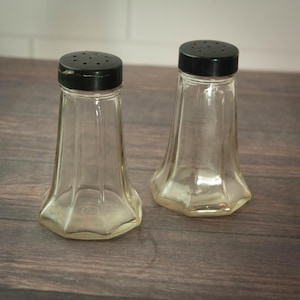 Vintage glass salt & pepper shakers
