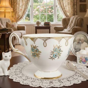 Vintage Salisbury  England bone china tea cup HTF pattern