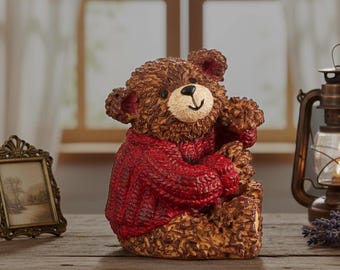 Vintage 1997 Zondervan "Scripture Keeper" Bear Figurine – Holds Bible Verses – 3" Tall