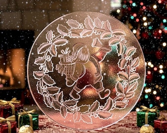Autunno Borgonovo Italy glass Santa Claus and Holly leaves