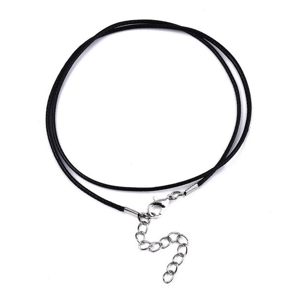 x10 Cordons pour création de collier, avec des fermoirs noir, 17.12 pouce (43.5 cm)