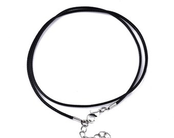 x10 Cordons pour création de collier, avec des fermoirs noir, 17.12 pouce (43.5 cm)