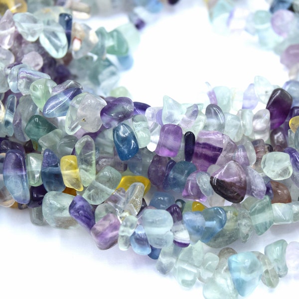 Perles de gemmes fluorite chips lot de 50/100 perles