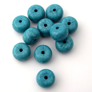 Flat round acrylic beads 14 mm turquoise color in batches of 50/100 units image 2