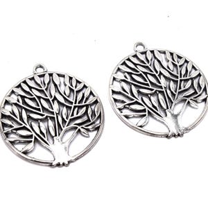 x2 pingentes árvore da vida prata / bronze antigo / misto - 42mm - B46