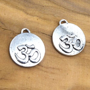 10 OM pendant round medallion yoga symbol
