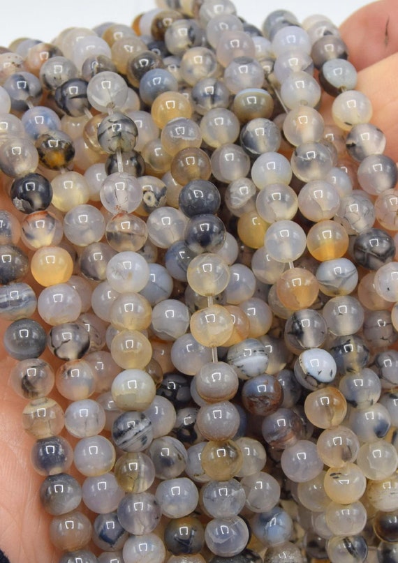 Lot De 10 Perles En Agate Dragon Veiné – 10 Mm – Gris Et Noir Craquelé – Artisanat DIY Bijoux – Neuf