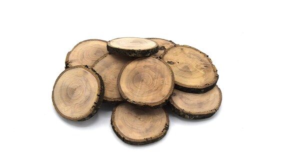 Lot De 3 Rondelles En Bois De Bouleau - Dessous De Verre, Déco Noël - Fait Main
