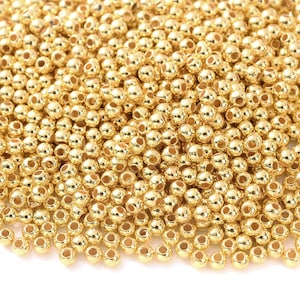 304 stainless steel beads round and hollow gold Ø3mm/4mm/5mm/6mm/8mm