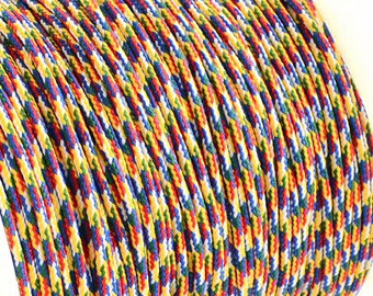 x30 mètres de cordon tressé en nylon multicolore  1.5 mm