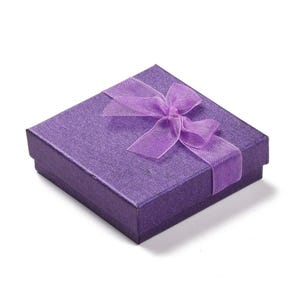 2 cajas de regalo para pulseras con lazo morado, embalaje para hacer pulseras y joyas DIY