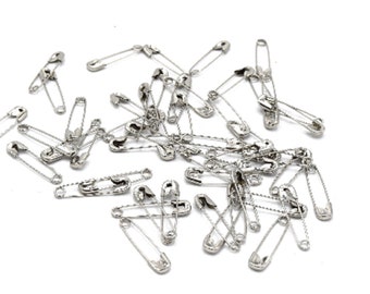 x100 / x200 Safety pins gold or silver color 20x0.5mm