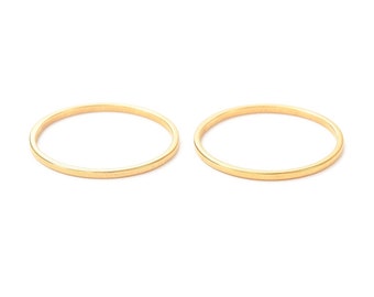 Connector rings, round and diamond pendants gold stainless steel x6