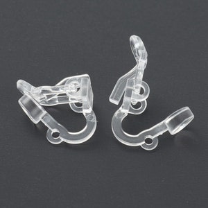 Eco-friendly plastic ear clips, for non-pierced ears 13mm, pack of 12 units