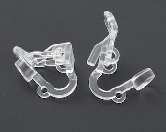 Clips d'oreilles en plastique écologiques, pour oreilles non percées 13mm, lot de 12 unités