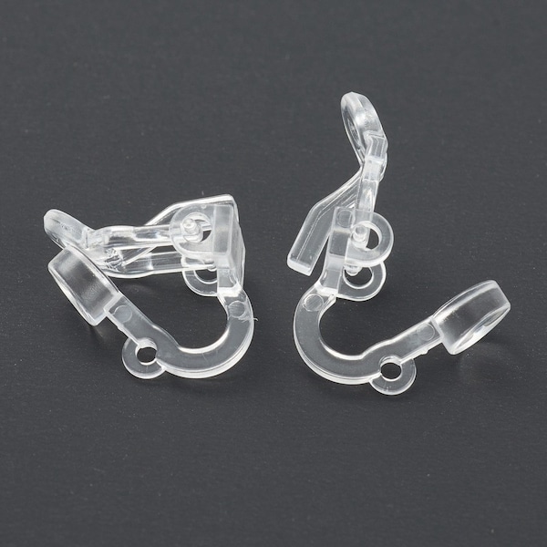 Clips d'oreilles en plastique écologiques, pour oreilles non percées 13mm, lot de 12 unités