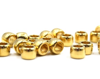 Gold brass column spacer beads 6.5mm - Lot of 20 units