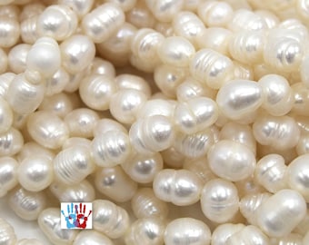 Freshwater pearls rice grain, natural 4~5mm white Grade AB 1 strand ~27 beads