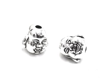lot de 10 perles éléphant ganesh argent tibétain 10 mm