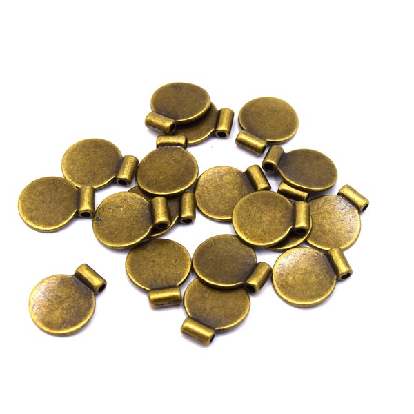 Pendentif rond médaillon à graver bronze lot de 5/10 unités