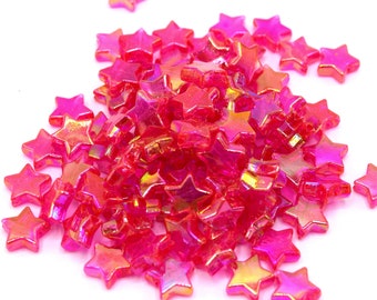 Lot de perles 'étoiles rose sucré 10mm AB - Lot de 50/100 unités