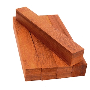 5 Padouk wood squares, wooden billets, pen squares, DIY creative activities