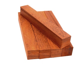 5 Padouk houten vierkanten, houten blokken, pen vierkanten, creatieve doe-het-zelf activiteiten