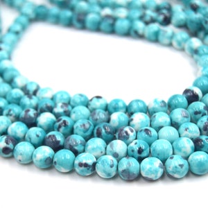 40 round dyed jade beads stained turquoise blue Ø4mm/6mm/8mm image 2