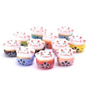 Lucky cat pearl in porcelain 8 colors - Individually