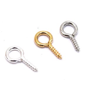 Set di bulloni ad occhiello a vite in oro/argento/platino da 13 mm - Set da 50/100 unità