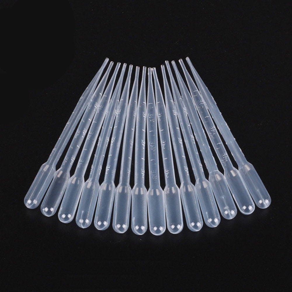 Greenlans Lot de 50 pipettes de transfert graduées jetables en plastique  pour mélanger les peintures acryliques et laboratoires 3 ml