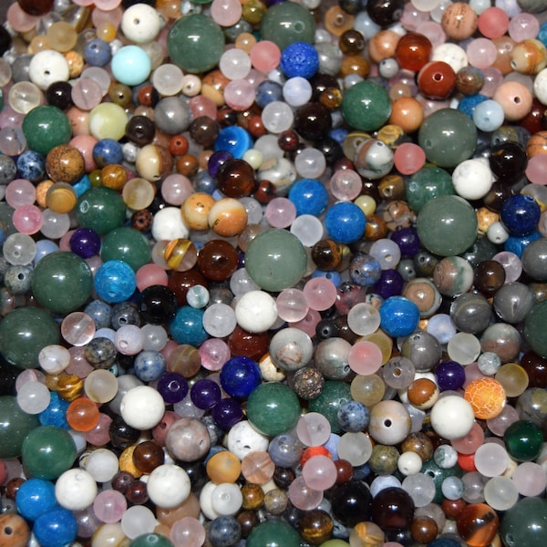 100 Perles de gemme mélangées rondes ~4mm~16mm