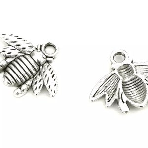 Ciondoli a forma di ape in argento antico 21x15 mm B41 set da 5/10/20 unità