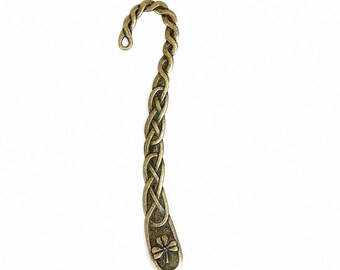 x2 Celtic knot bronze metal bookmarks, book jewelry making