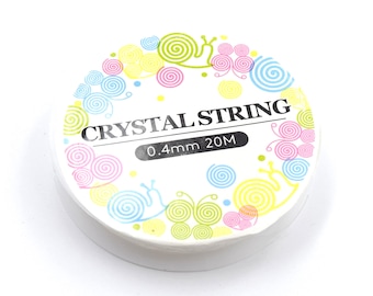 1 roll of 20 meters of stretch crystal wire, 0.4mm - Elastic jewelry wire for bracelets
