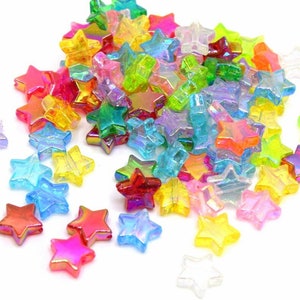 Lot of multicolored star beads 10mm AB - Lot of 50/100 units