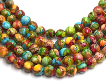Rainbow Imperial Jasper Beads Ø4mm/6mm/8mm AAA - Pack of 20/40 beads