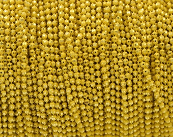 Yellow faceted electrolytic copper ball chains, 1.5mm, Per lot of 1/2/4 meters