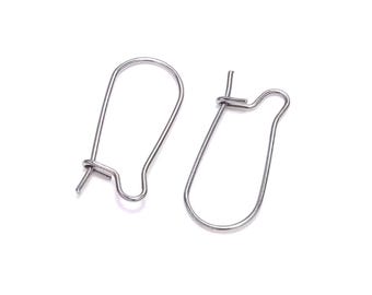 20 Stainless Steel 316 Ear Hooks, 20mm Sleeper