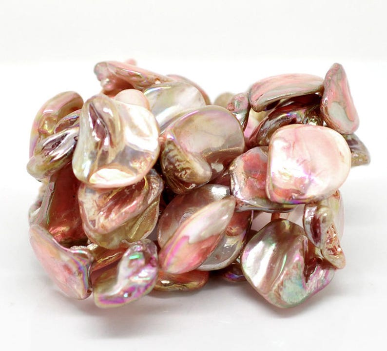 Freshwater shell pearls mother of pearl mixed colors image 6