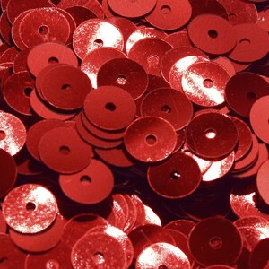 x 1000 Paillettes sequins rouge 6mm image 1