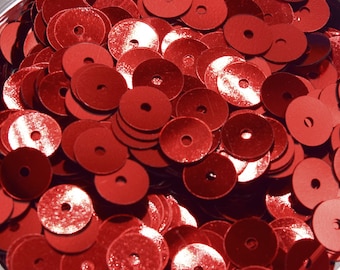 x 1000 Paillettes sequins rouge 6mm