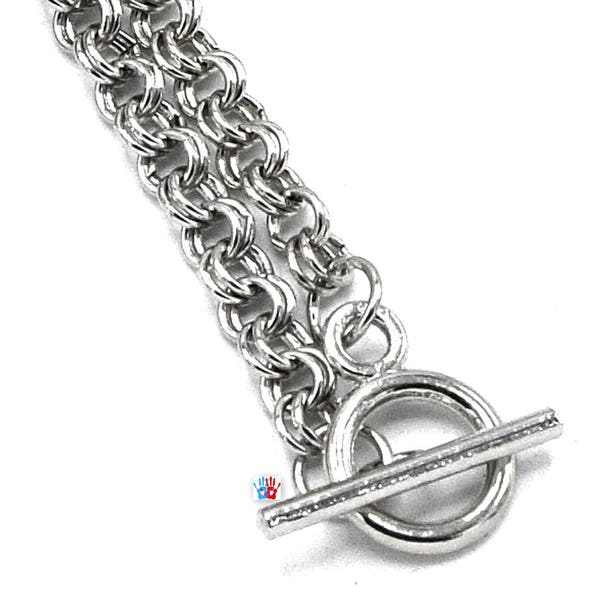 Bracelet chaîne maille forçat argent platine 22cm  C02