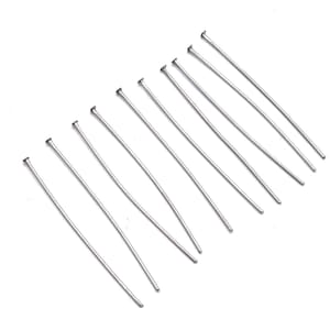 x50 FLAT head studs in 304 stainless steel - 30mm or 40mm round head studs in soft steel for DIY jewelry making -