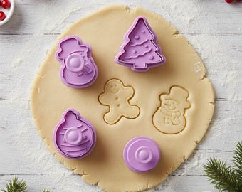 Christmas-themed cookie cutters, for cookie making, Santa Claus, gingerbread man, Christmas tree, Christmas bauble, set of 4