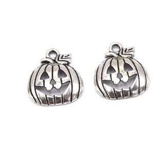 x20 silver Halloween pumpkin charms