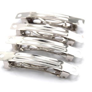 Silver metal hair clip, silver metal barrette 3 sizes 69mm- 59mm - 51mm - in packs of 10 or mixed