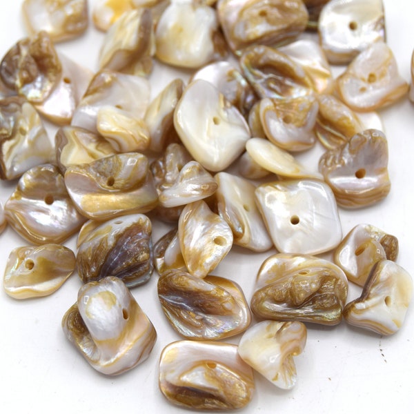 Lot de Perles de coquille d'eau douce (nacre) naturelles - lot de 10/20 unités