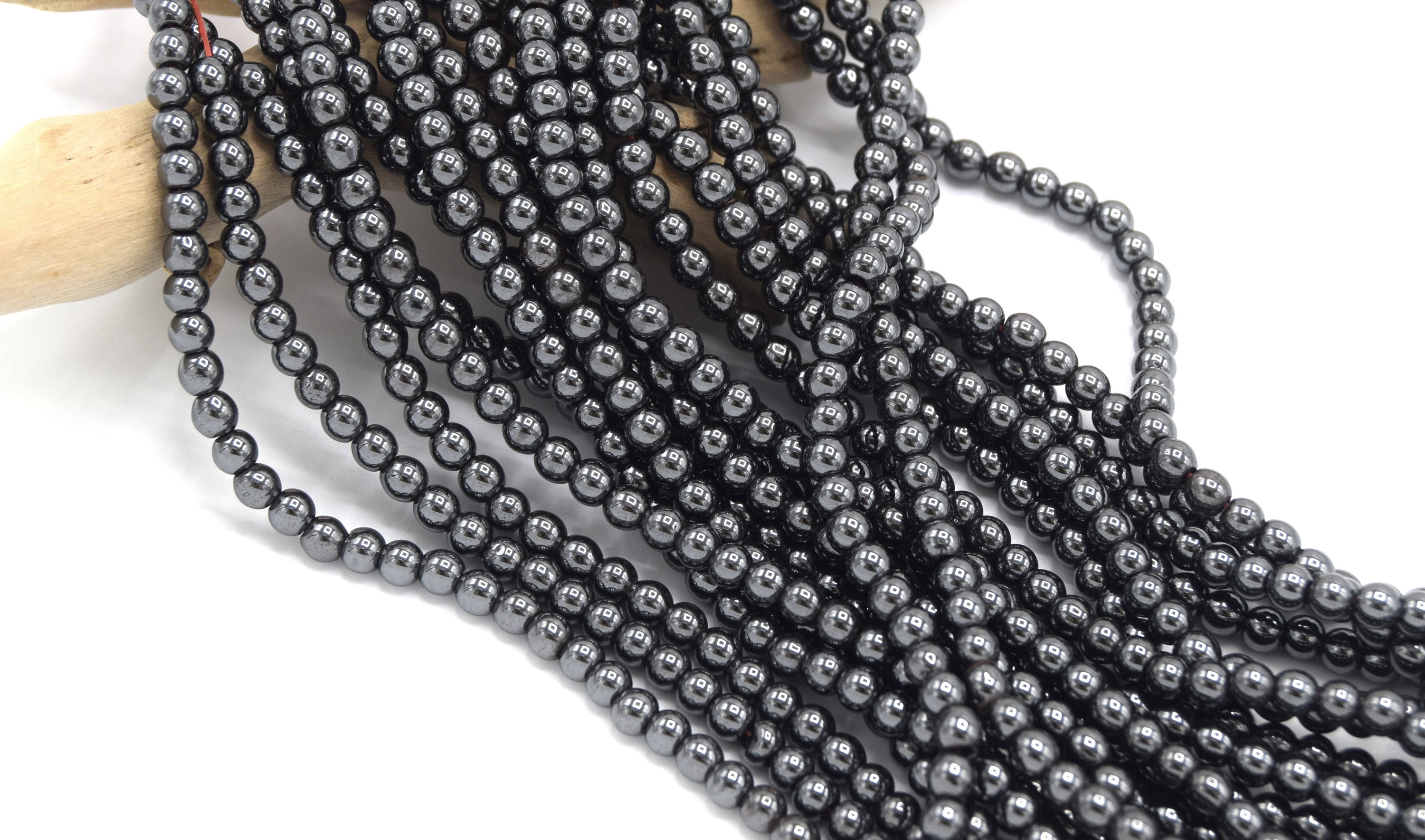 Perline Di Ematite In Oro 4/6/8 Mm, Per Braccialetti Con Ematite, Rotonde, Non Magnetiche, Ematite, 38 Cm, 1 Filo (8 Mm, 47 Pezzi - Foto 7